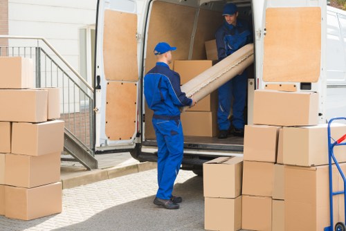 Office removals planning in Harringay with boxes and desks