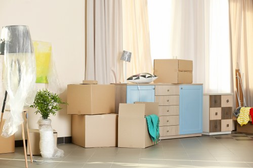 Boxes and furniture prepared for Harringay storage pricing estimate