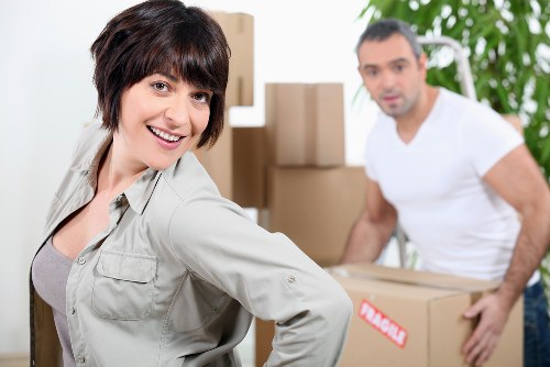 Packed boxes and organised storage unit in Harringay